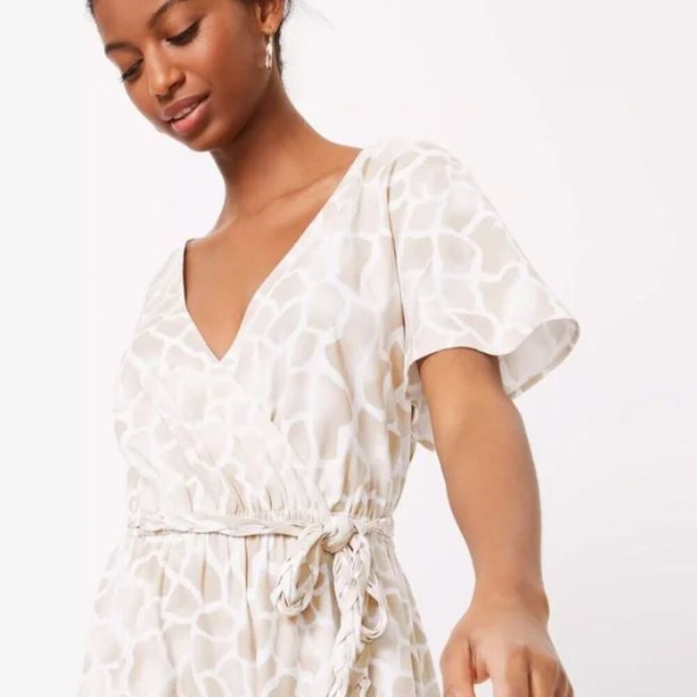 NWOT LOFT Beach Midi Giraffe Print Dress Size XXS